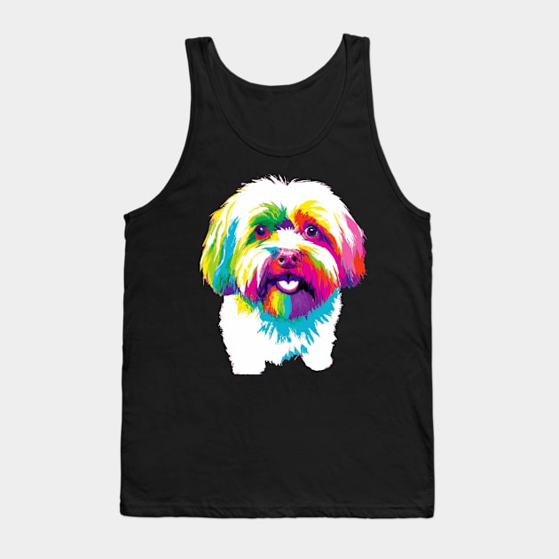 Maltese Pop Art - Dog Lover Gifts Tank Top by PawPopArt